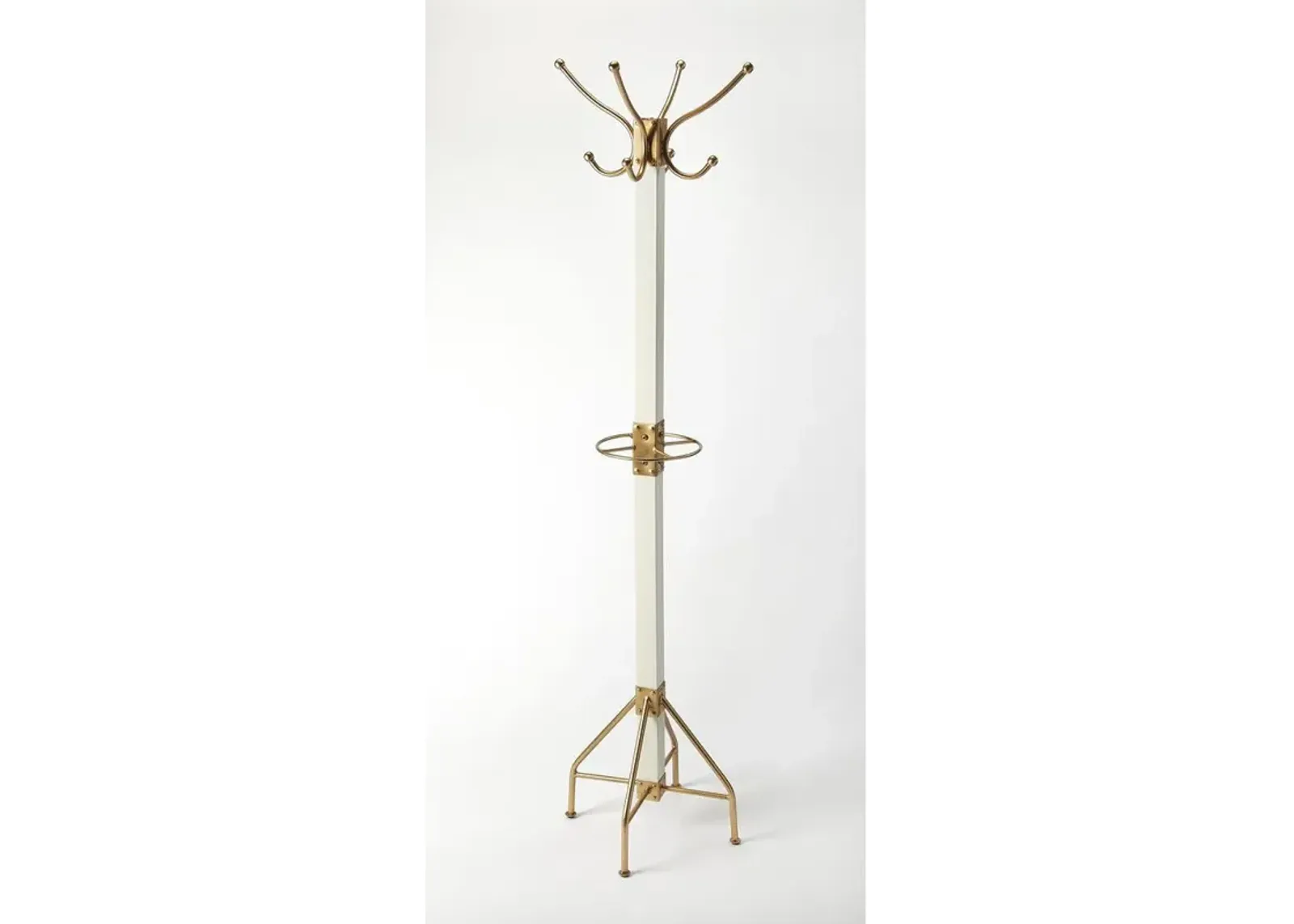 Elegant Rustic White and Gold Coat Rack, Belen Kox