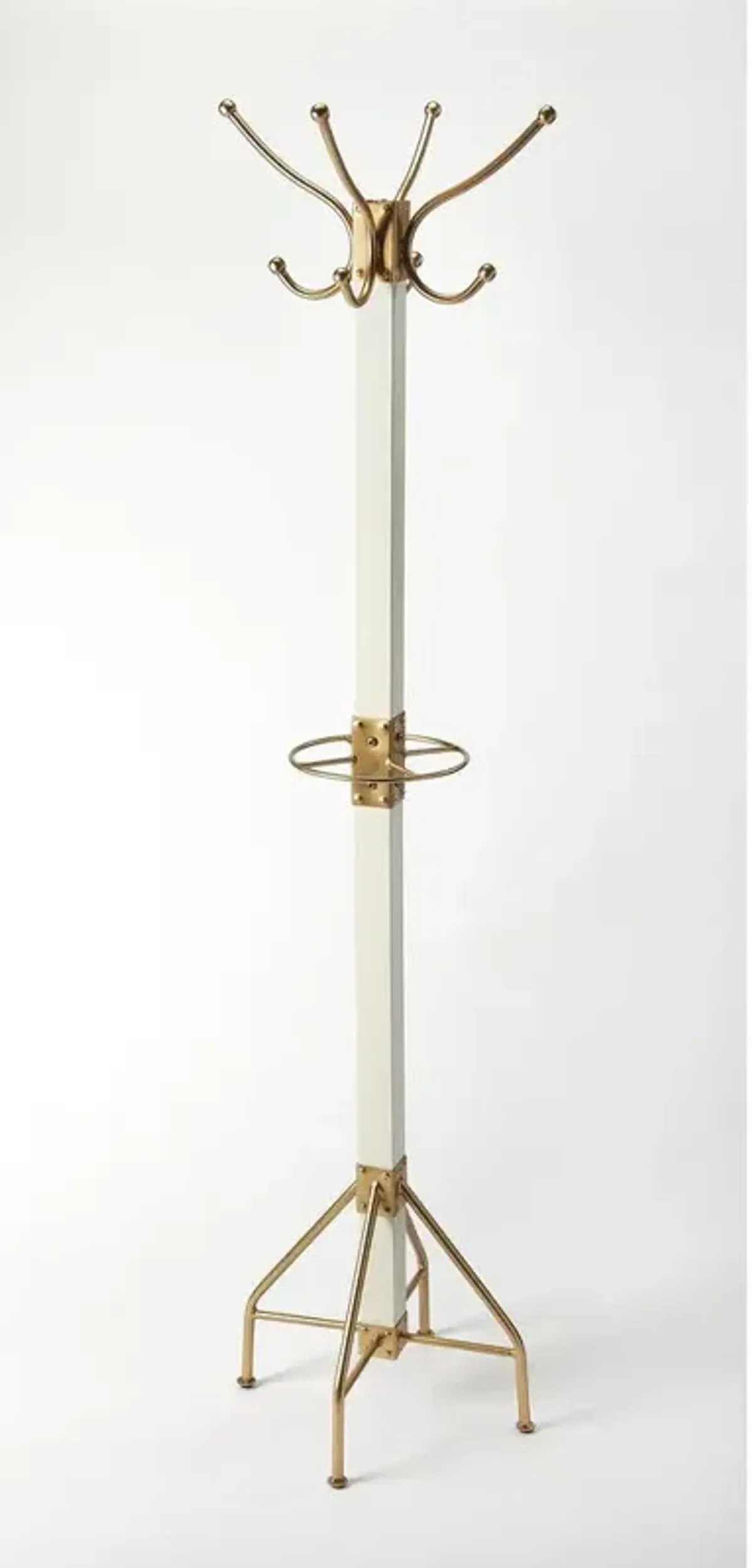 Elegant Rustic White and Gold Coat Rack, Belen Kox