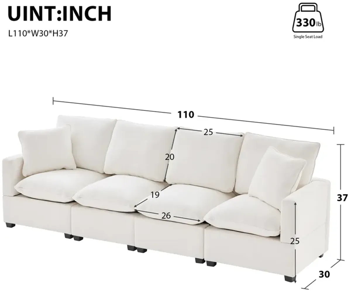 Merax 4-Seat Chenille Sectional Sofa Couch