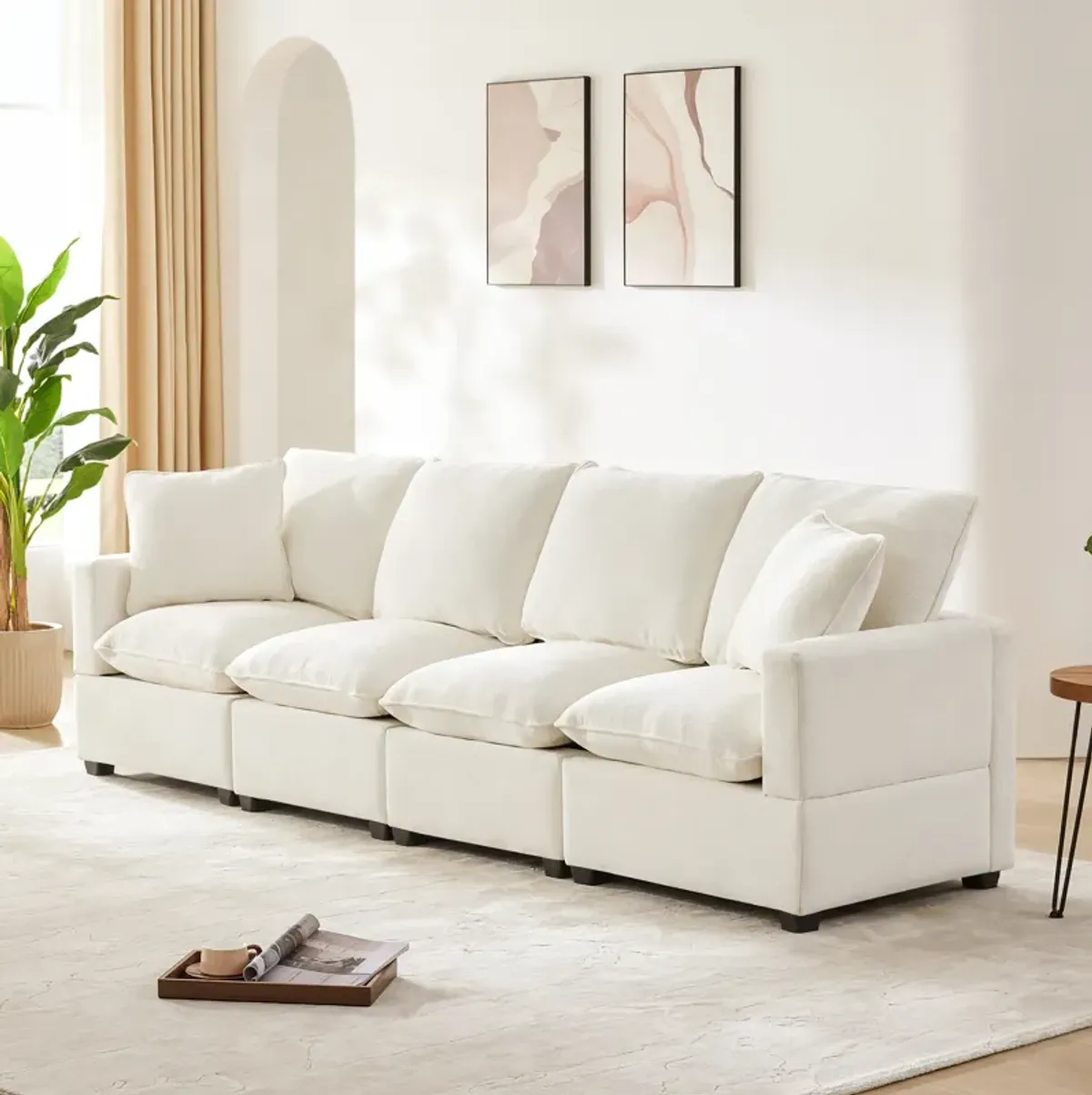 Merax 4-Seat Chenille Sectional Sofa Couch