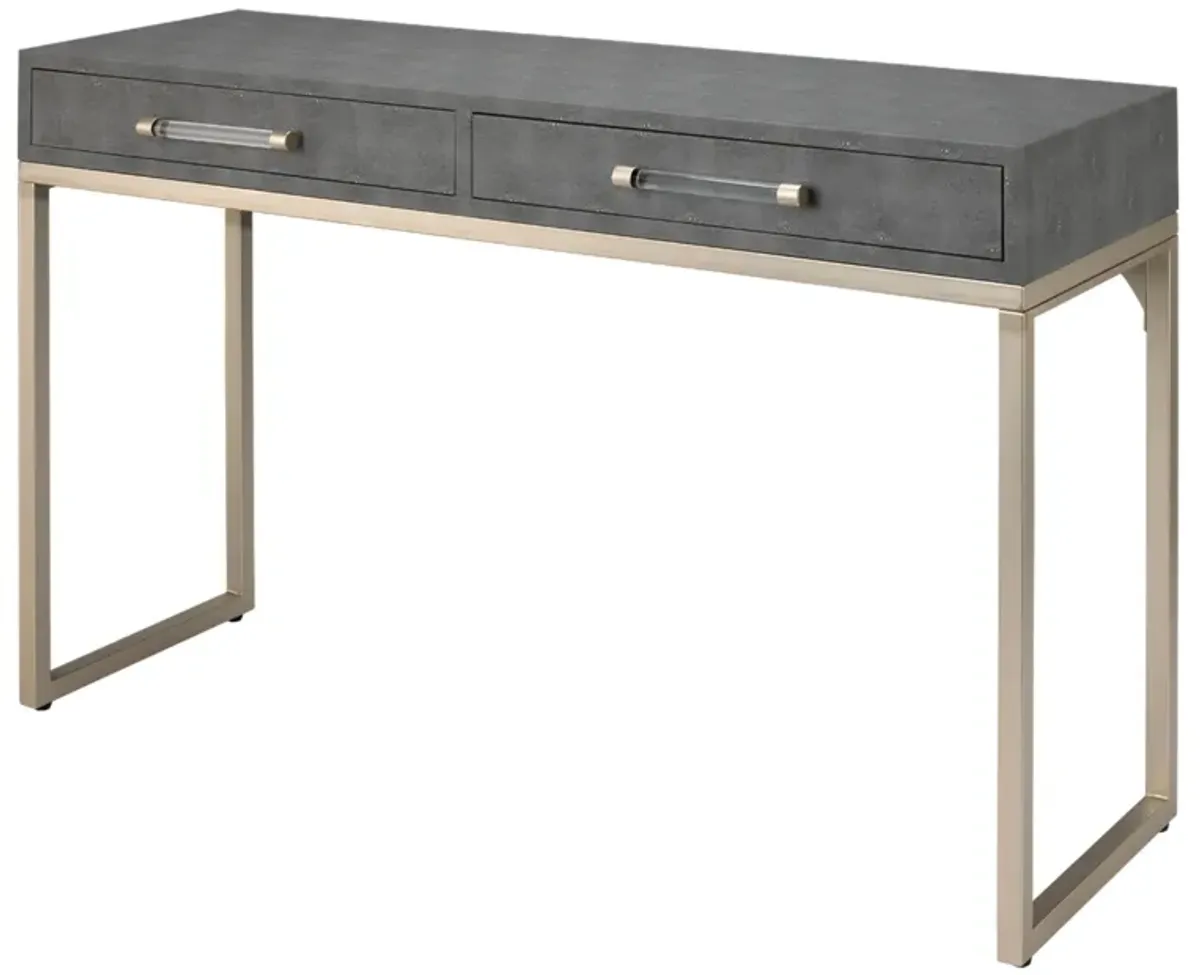 Kain Faux Shagreen Console - Grey