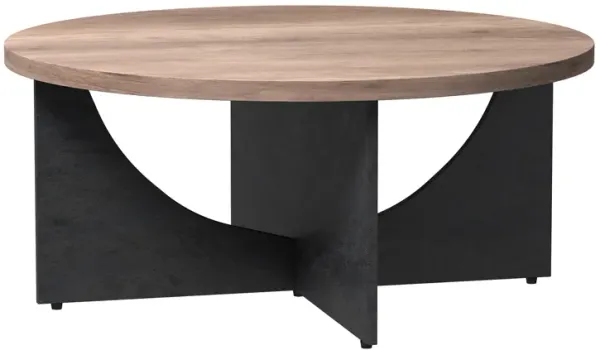 35 Inch Modern Retro Round Coffee Table For Living Room And Bedroom