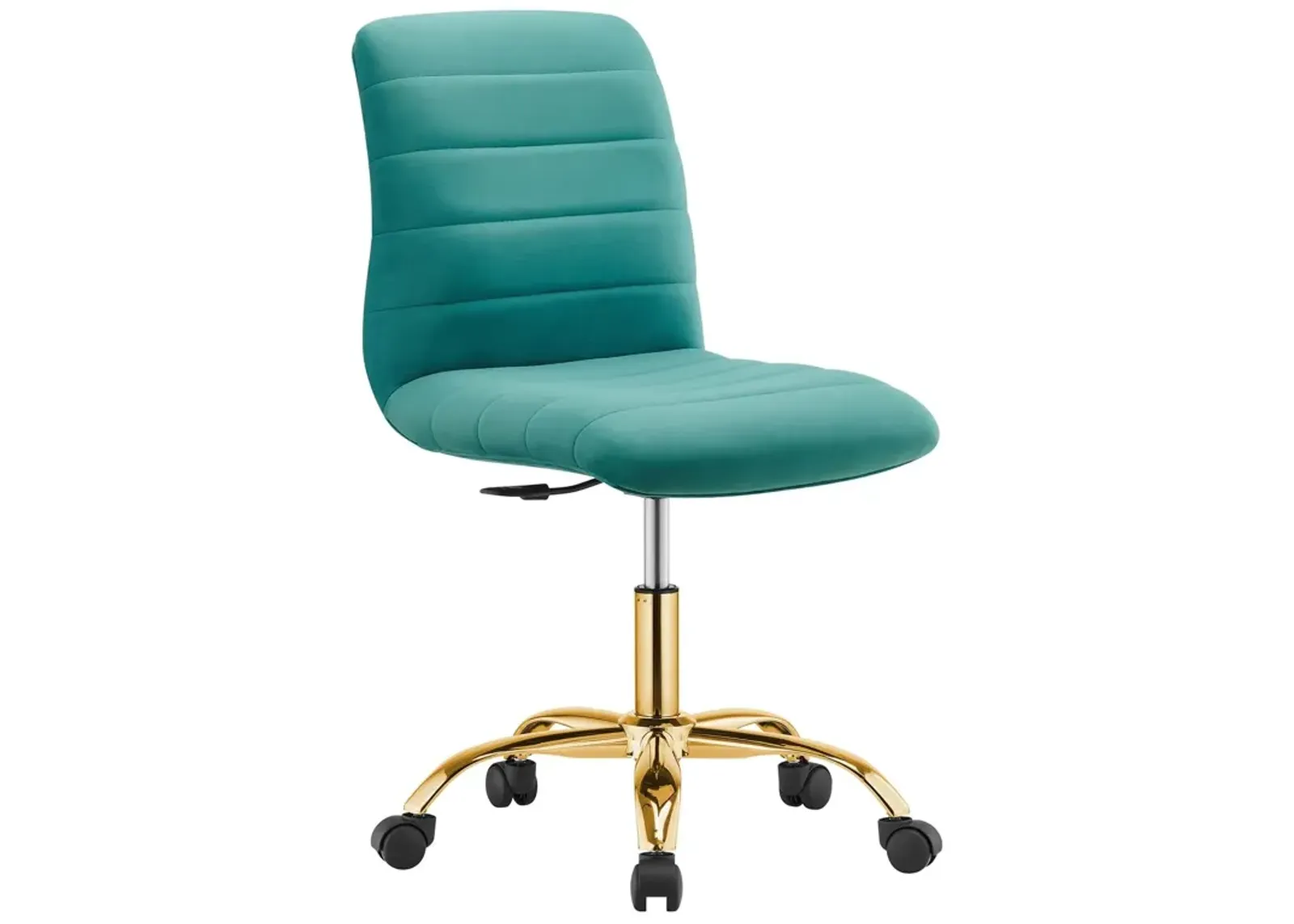 Modway Ripple Home Office Desks and Chairs, Gold Teal