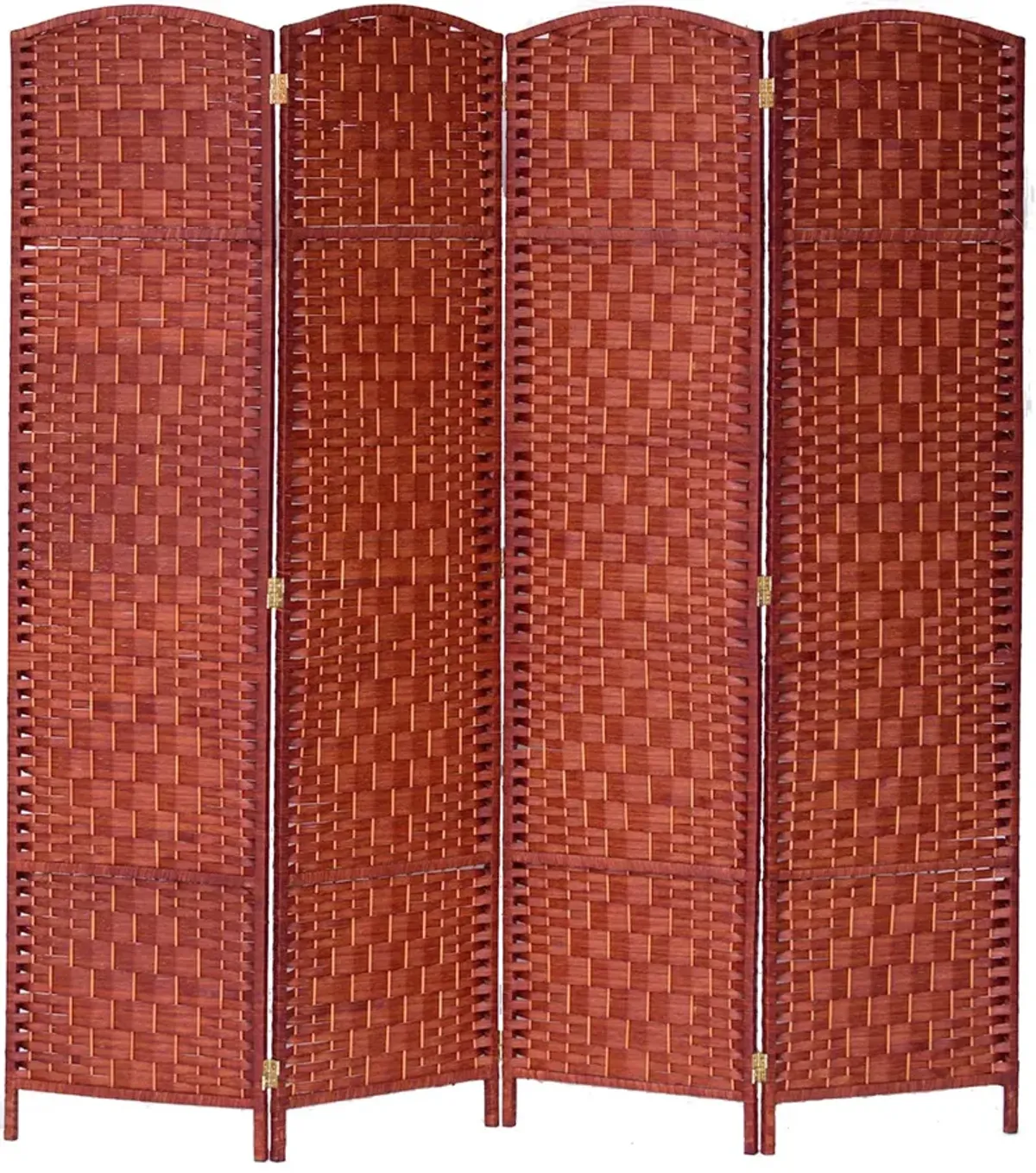 Legacy Decor 4 Panel Room Divider Privacy Screen Bamboo Fiber Natural Color