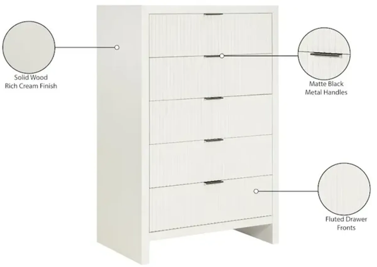 Meridian Furniture Fairfax Cream Chest