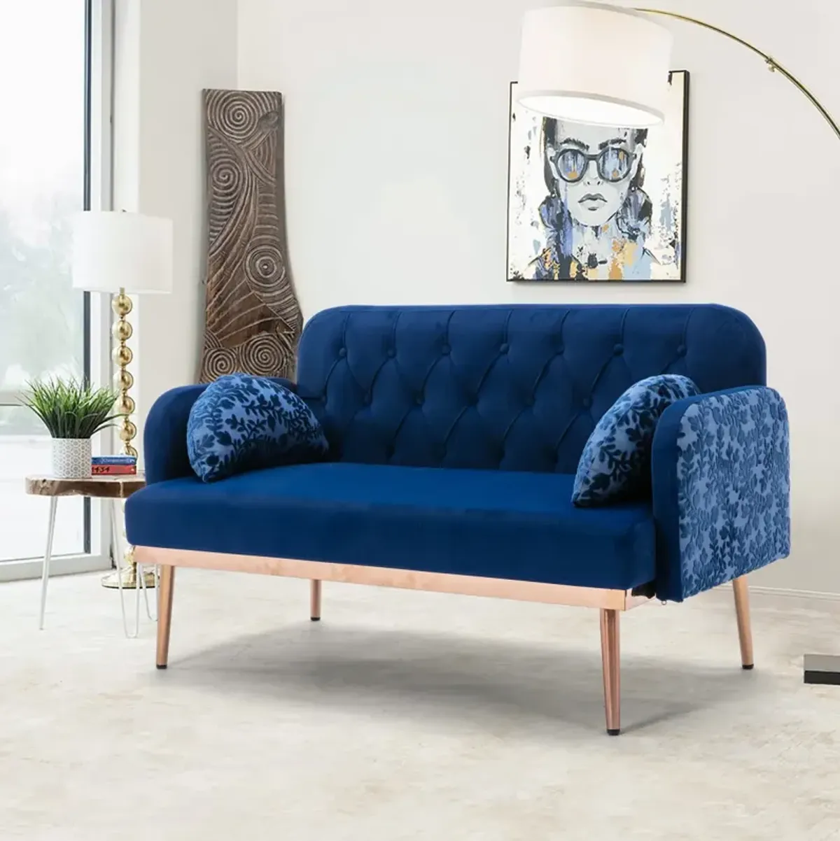 Velvet Sofa, Accent Sofa .Loveseat Sofa With Metal Feet