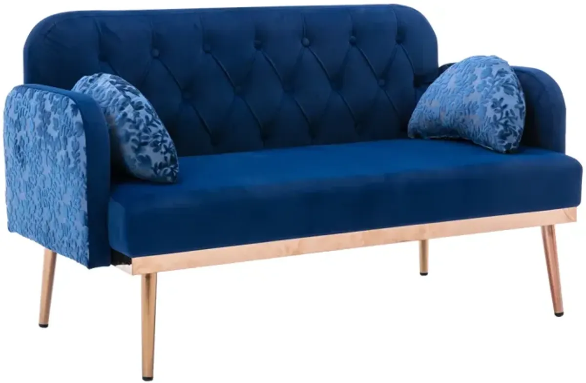 Velvet Sofa, Accent Sofa .Loveseat Sofa With Metal Feet