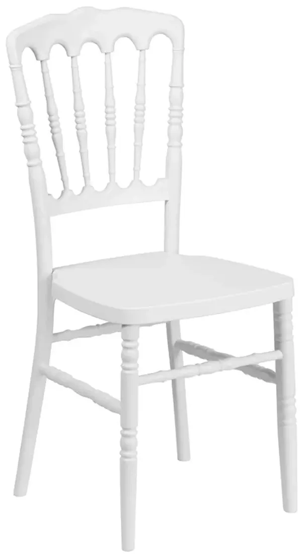 Flash Furniture HERCULES Series White Resin Stacking Napoleon Chair