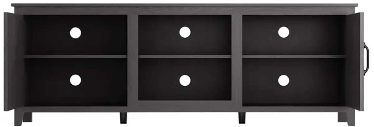 TV Stand Storage Media Console – Modern Entertainment Center with Cabinets and Open Shelves