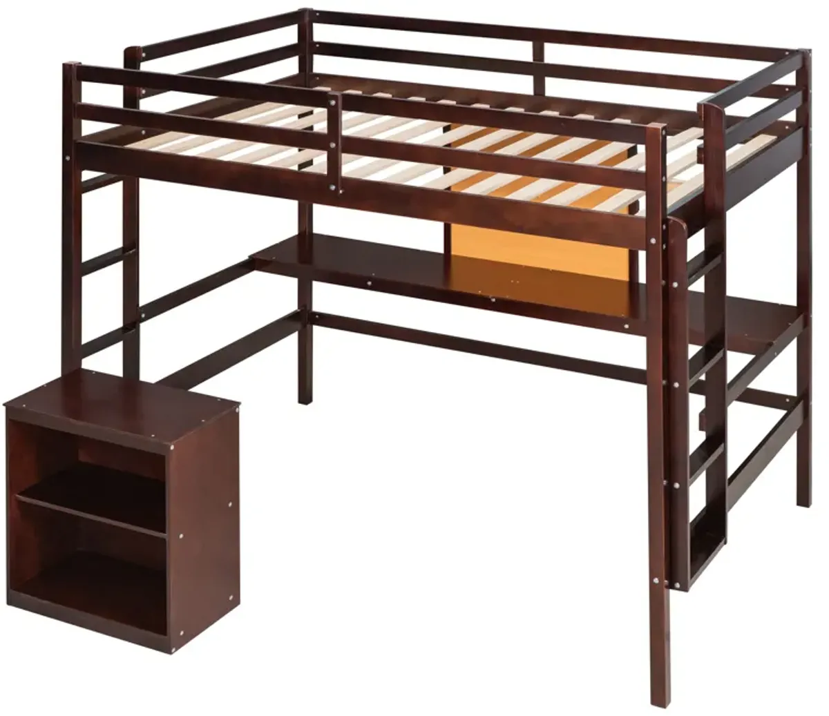 Merax Modern  Wooden Loft Bed with Desk