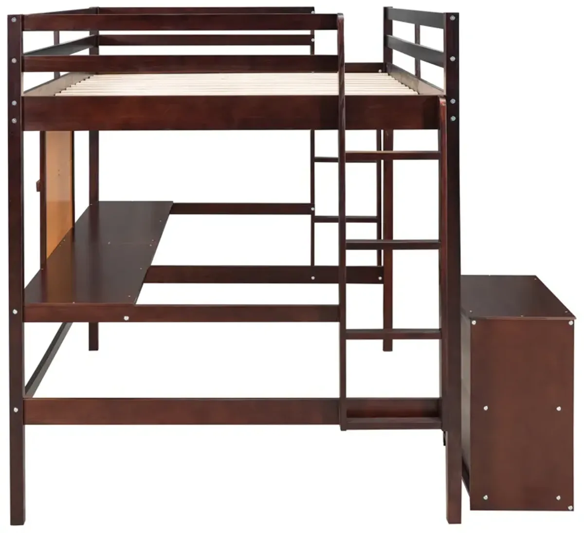 Merax Modern  Wooden Loft Bed with Desk