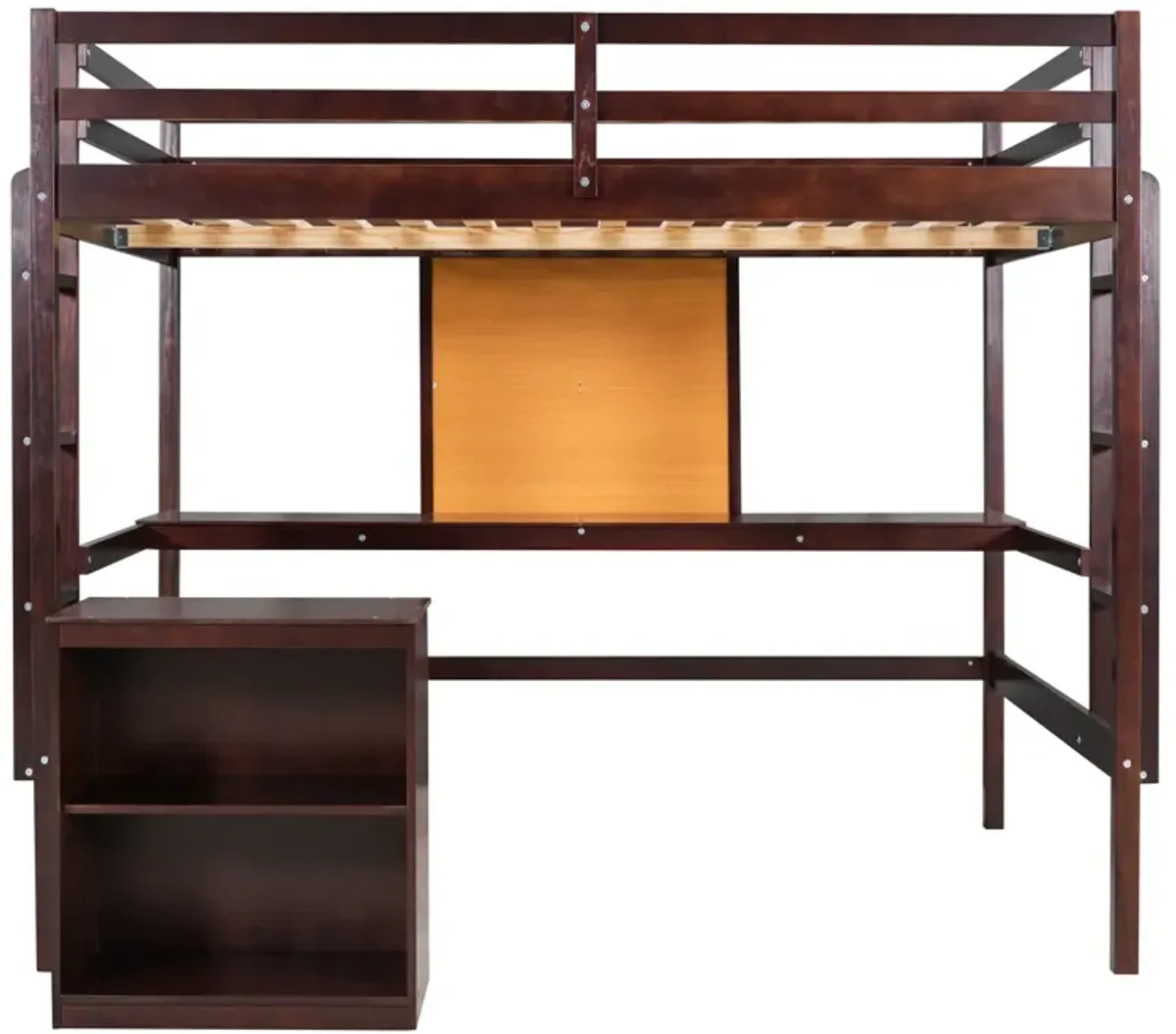 Merax Modern  Wooden Loft Bed with Desk