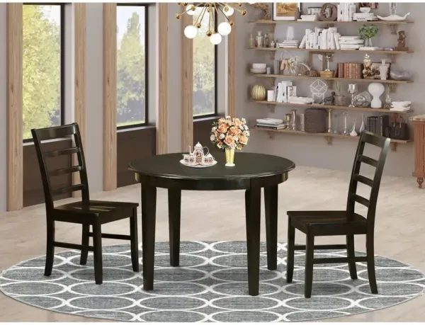 3 Pc small Kitchen Table and Chairs set-Table and 2 Wood Dining Chairs