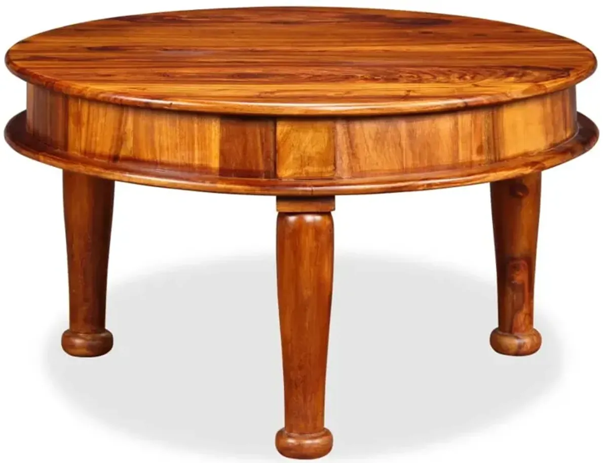 vidaXL Coffee Table Solid Sheesham Wood 27.6x27.6x15.7