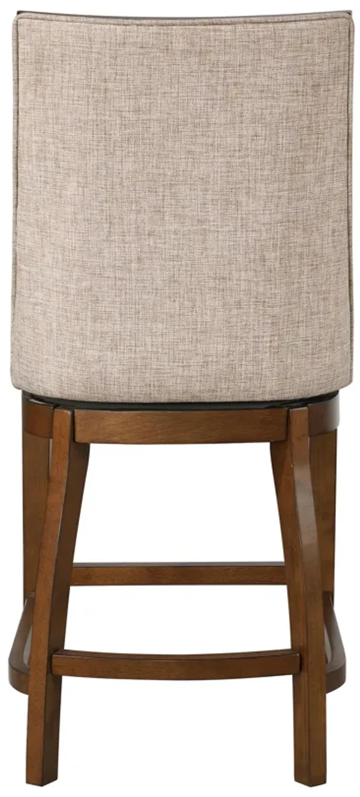 Katherine 40.74 in. Walnut High Back Wood Swivel Bar Stool with Fabric Seat