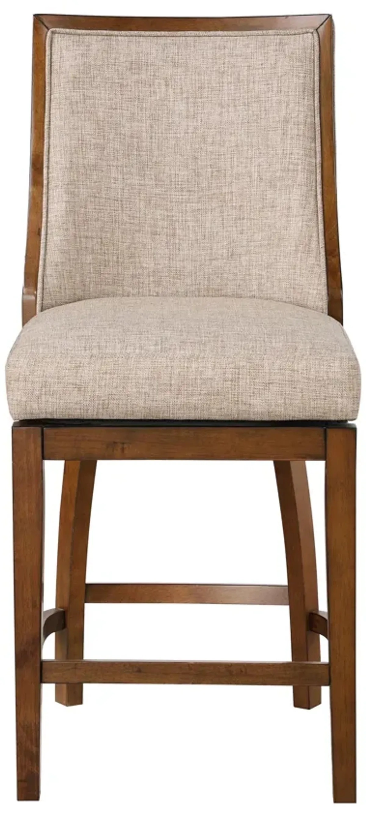 Katherine 40.74 in. Walnut High Back Wood Swivel Bar Stool with Fabric Seat