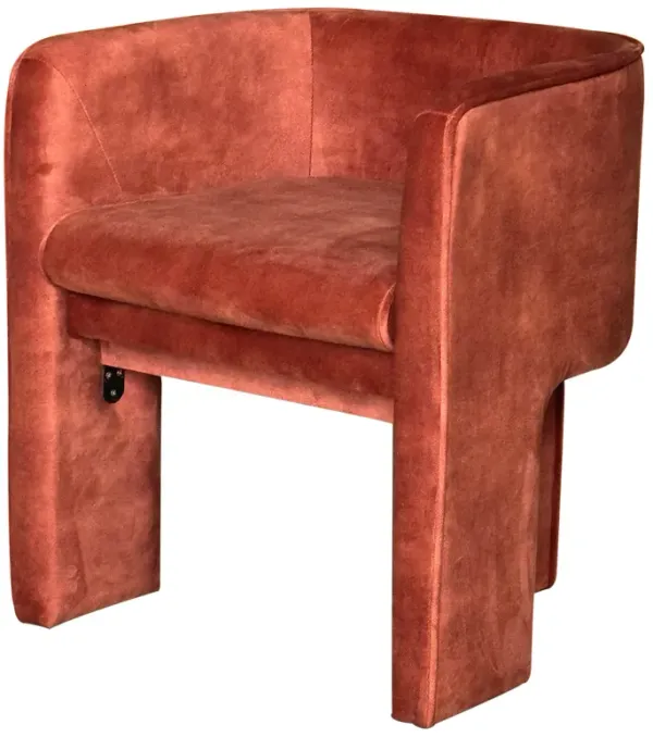 Gela Dining Chair, Three Legged Barrel Accent Sides, Maroon Red