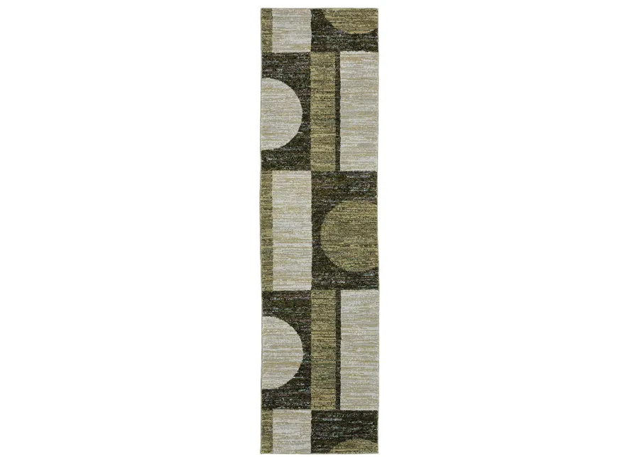 Strada 2'3" x 8' Green Rug