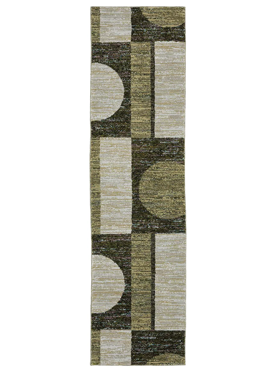 Strada 2'3" x 8' Green Rug