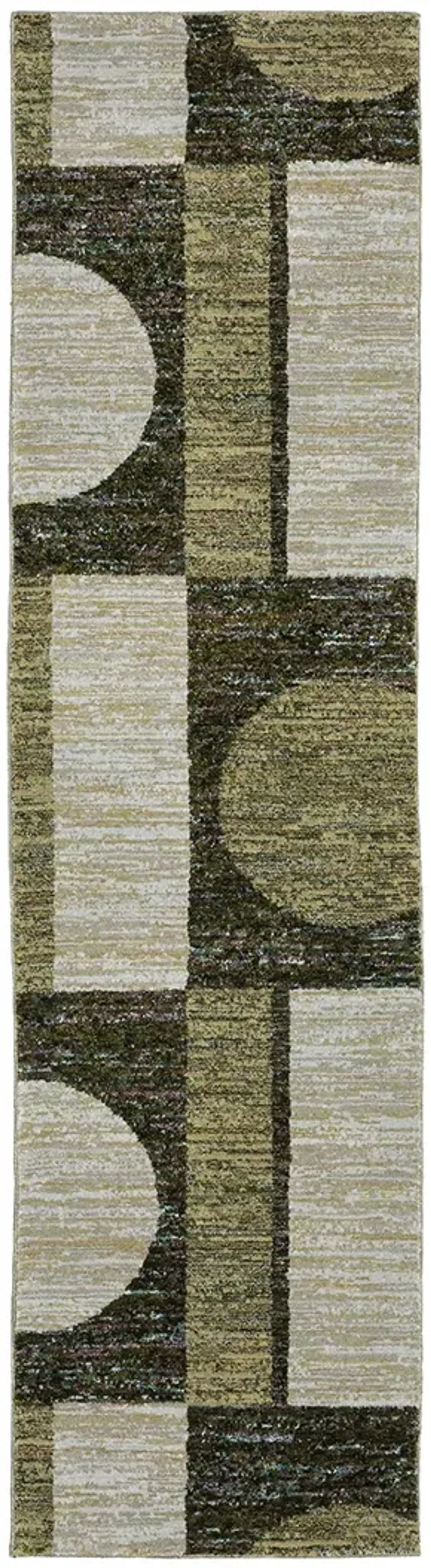 Strada 2'3" x 8' Green Rug