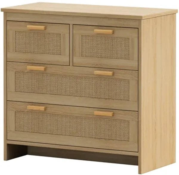 Streamdale 4-Drawer Rattan Cabinet for Home