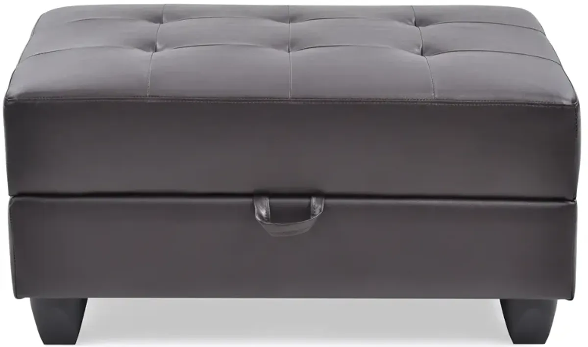 Revere Faux Leather Upholstered Storage Ottoman