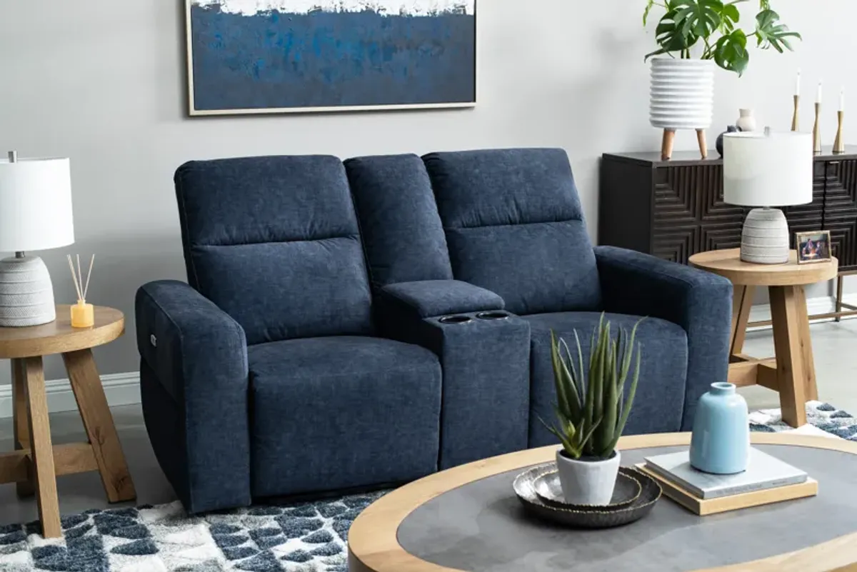 Denim Power Loveseat