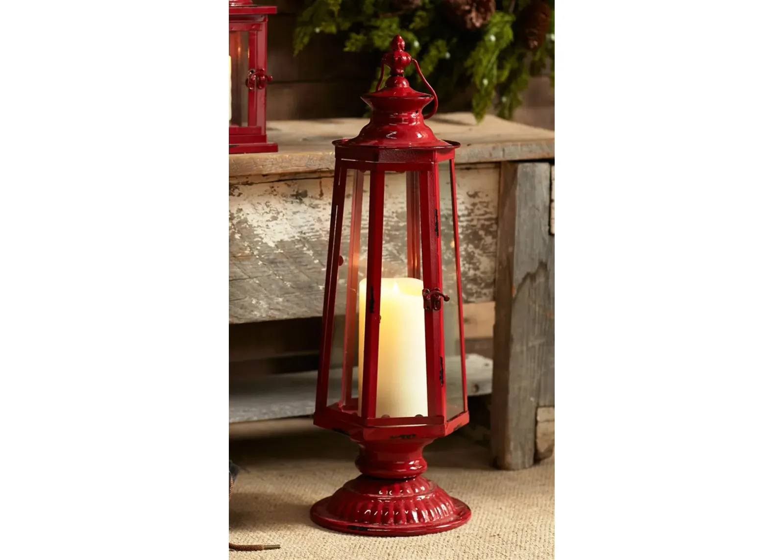 HouzBling Lantern 8"Dx24"H Metal/Glass