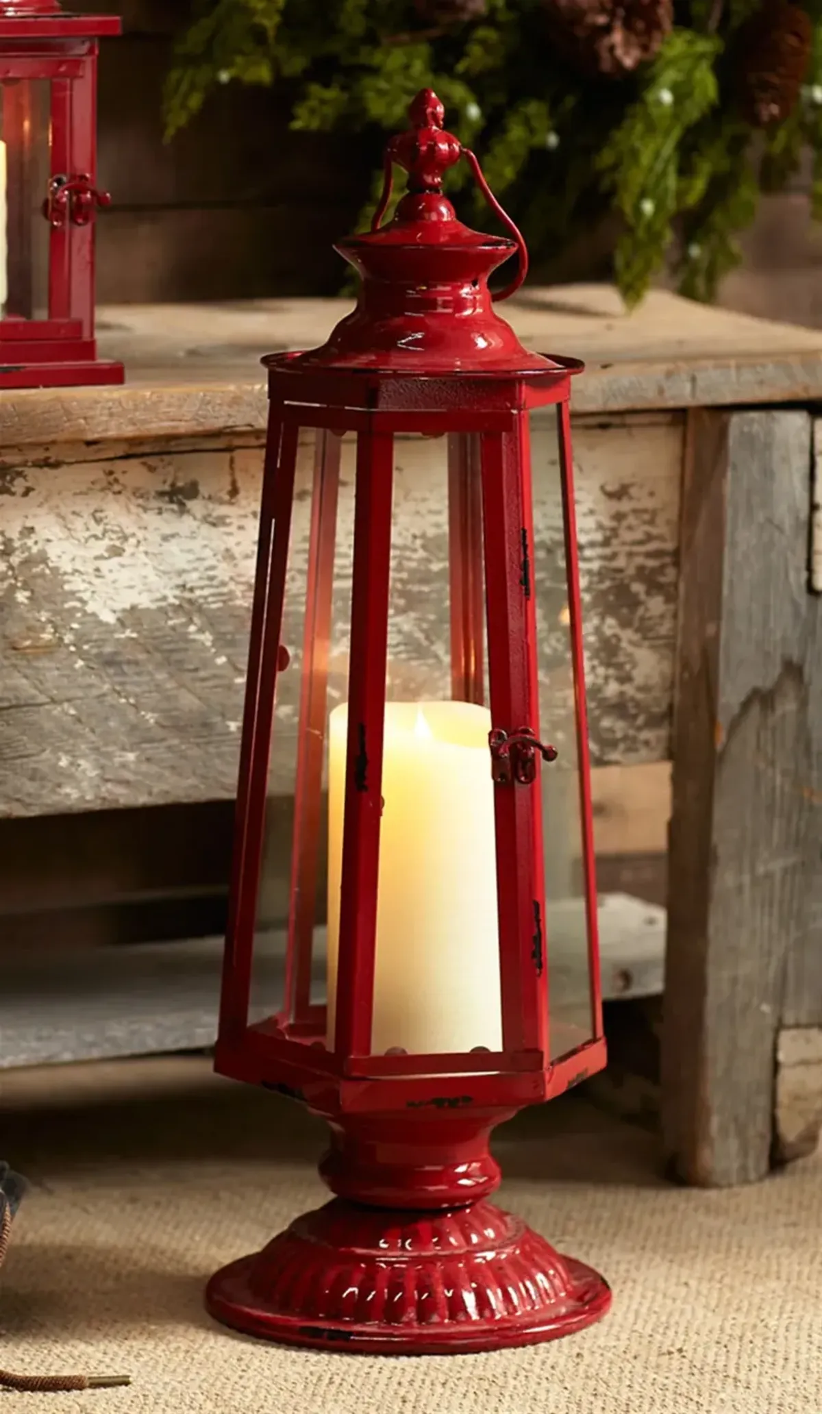 HouzBling Lantern 8"Dx24"H Metal/Glass