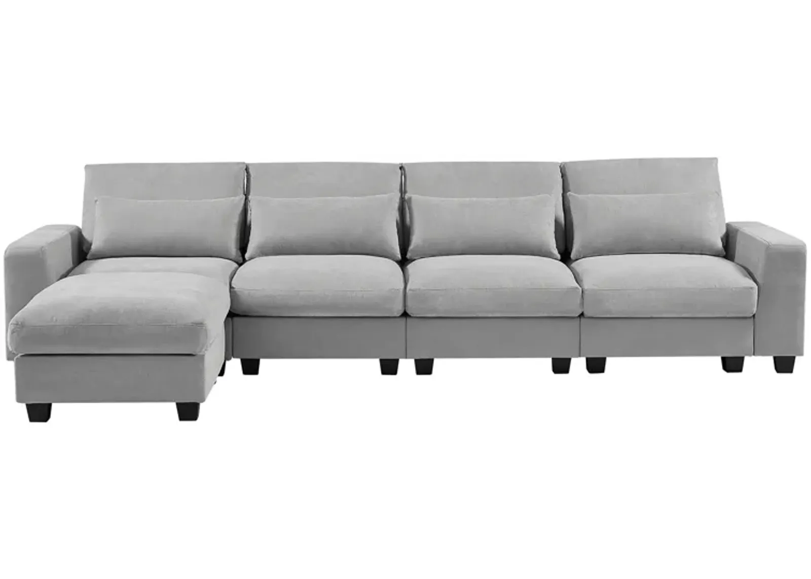 Modern Large L-Shape Feather Filled Sectional Sofa