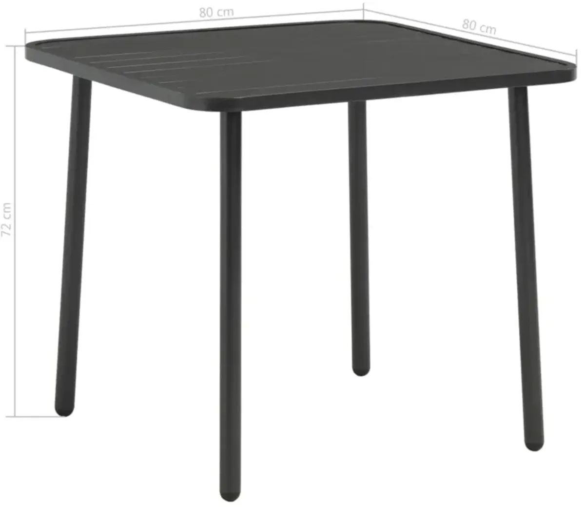 vidaXL Garden Table Dark Grey 31.5"x31.5"x28.3" Steel