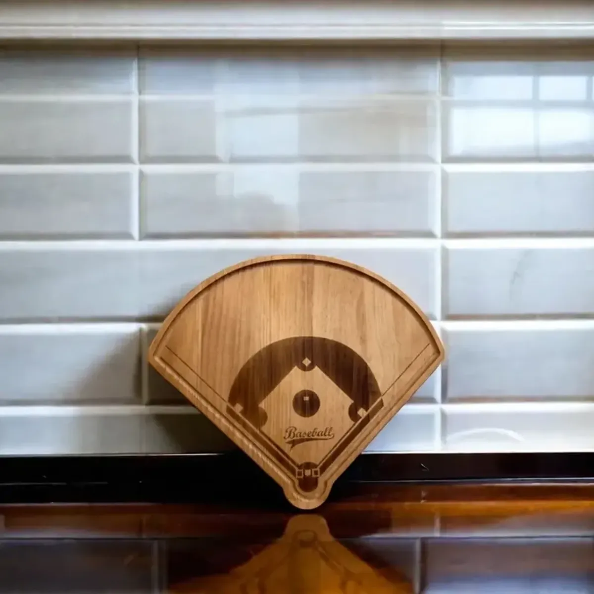 Baseball Diamond Wood Board - 15" x 18"
