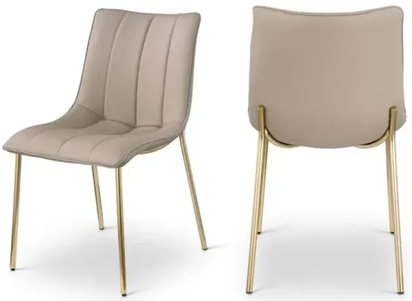 Meridian Furniture Isla Taupe Vegan Leather Dining Chair, Set of 2
