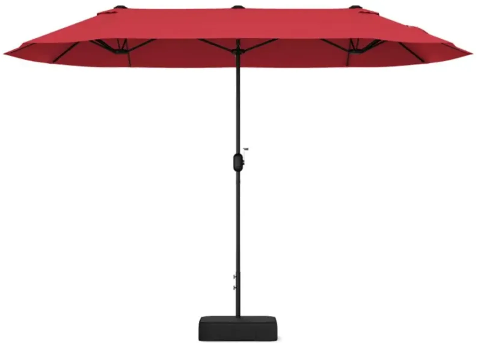 Hivvago 13 Feet Double-Sided Patio Twin Table Umbrella with Crank Handle