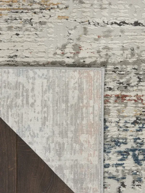 Rustic Textures RUS14 Light Gray/Multicolor 5'3" x 7'3" Rug