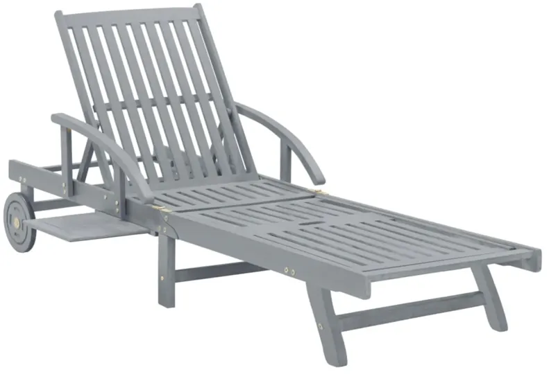 vidaXL Garden Sun Lounger Gray Solid Acacia Wood