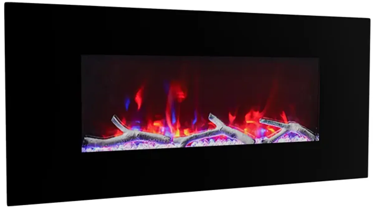 MONDAWE 42" Wall-Mounted Electric Fireplace 5120 BTU Heater with Bluetooth Speaker & Remote Control Adjustable Flame Color & Temperature Setting