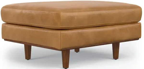 Simpli Home Morrison Ottoman In Genuine Leather