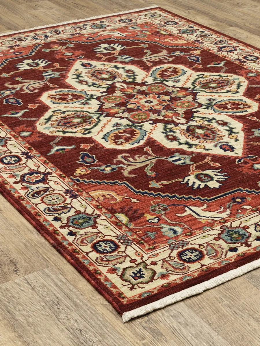 Lilihan 5'3" x 7'6" Red Rug