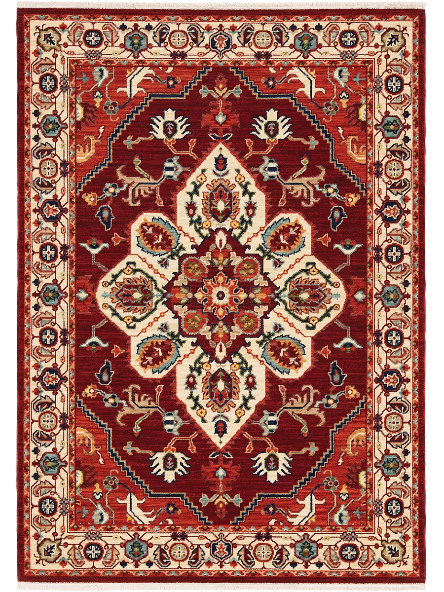 Lilihan 5'3" x 7'6" Red Rug