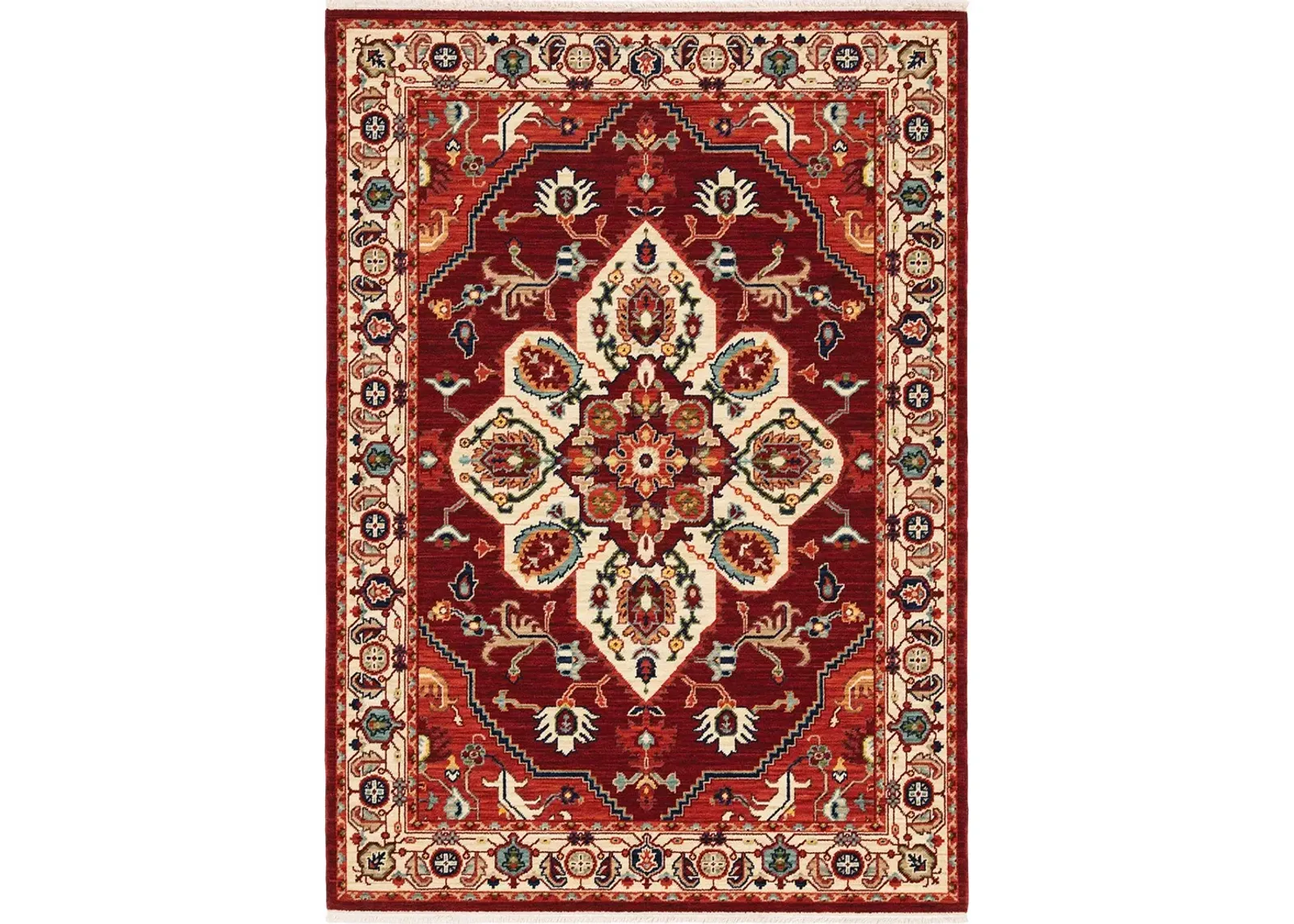 Lilihan 5'3" x 7'6" Red Rug