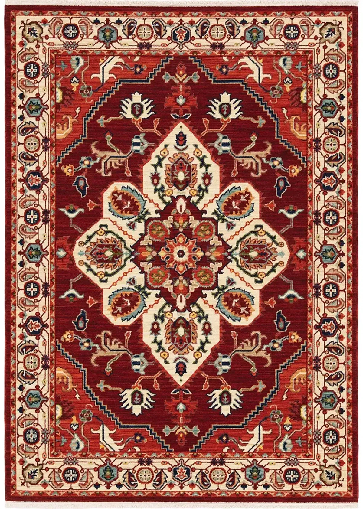 Lilihan 5'3" x 7'6" Red Rug