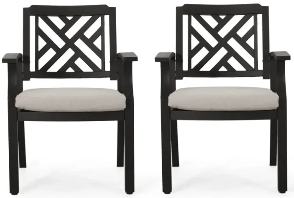 Merax 2 Pcs Outdoor Dining Chairs with Cushion