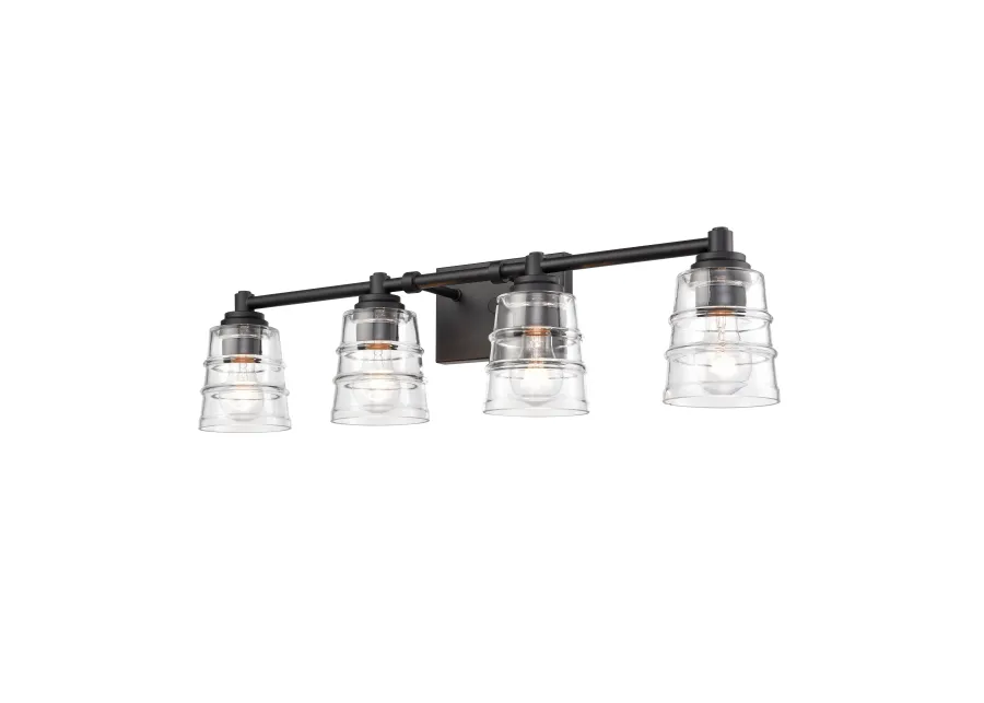 Pulsate 30.25'' Wide 4-Light Black Vanity Light