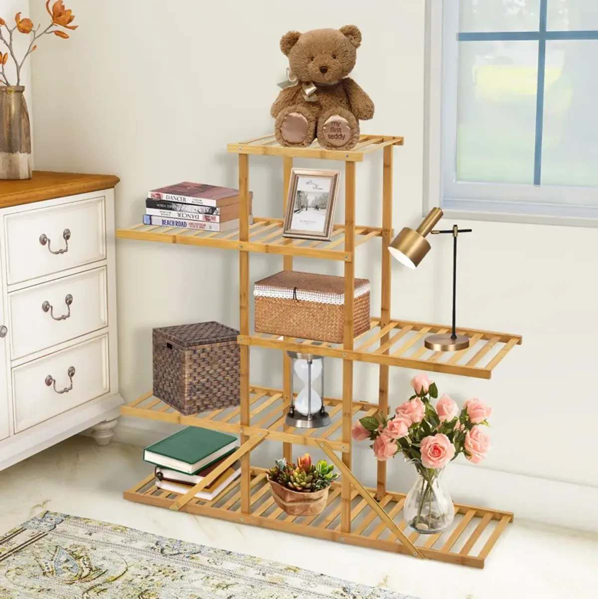 5-tier 10 Potted Bamboo Plant Stand