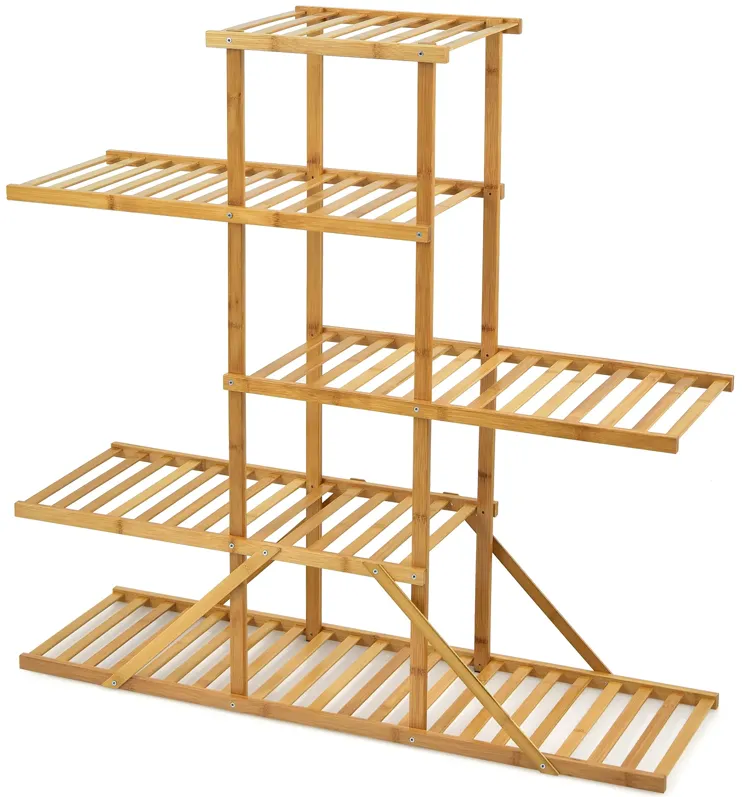 5-tier 10 Potted Bamboo Plant Stand