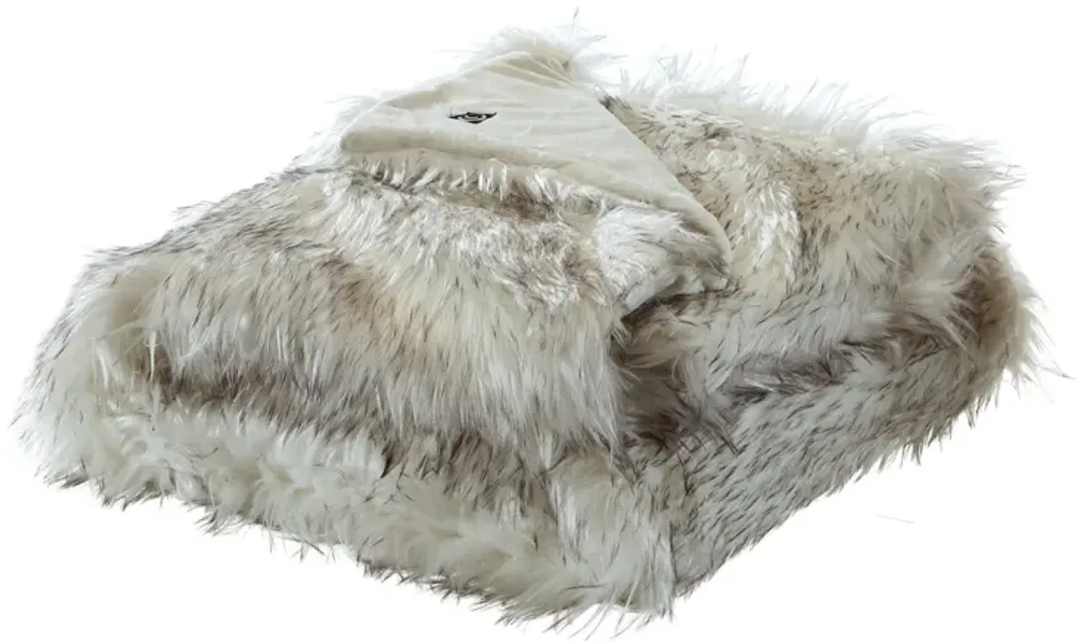 Cozy Tyme Janvier Faux Wolf Fur Throw 50"x60".