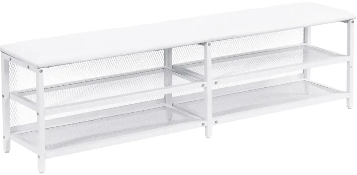 Merax Metal Platform Bed with Two-Tier Storage Shelves