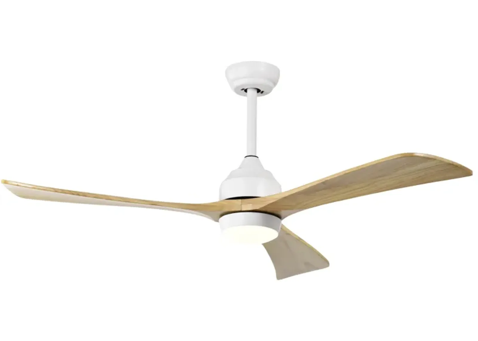 52" Ceiling Fan with Remote Control, 6 Speeds (White/Natural)