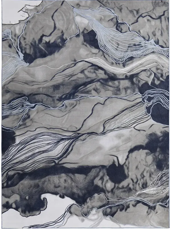 Gaspar 39KTF Blue/Gray/Ivory 5'2" x 7'2" Rug